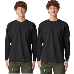 Comfort Colors TWO Mens Adult Long Sleeve Tee Size Large